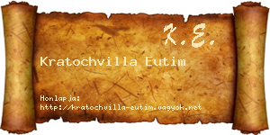 Kratochvilla Eutim névjegykártya